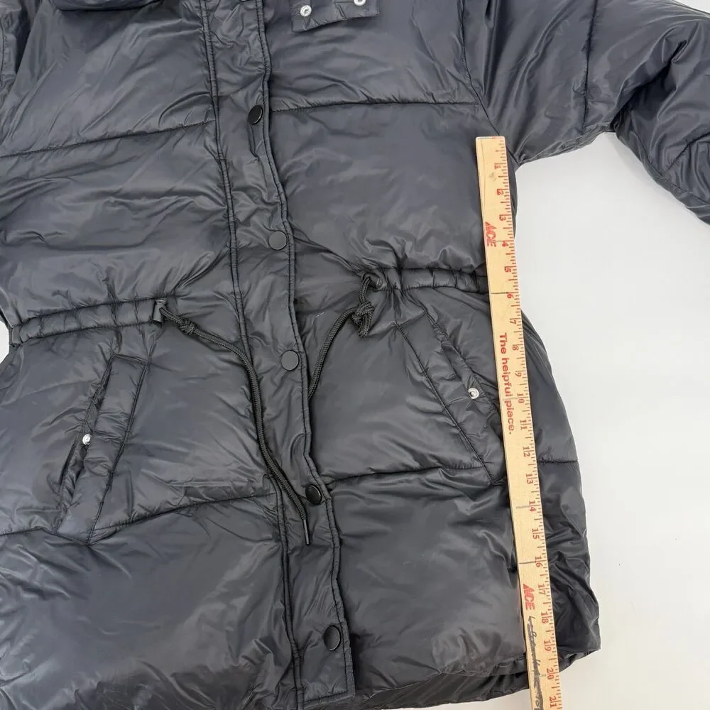 ABERCROMBIE & FITCH Air Cloud Hooded Puffer Parka Jacket Black Women Size M